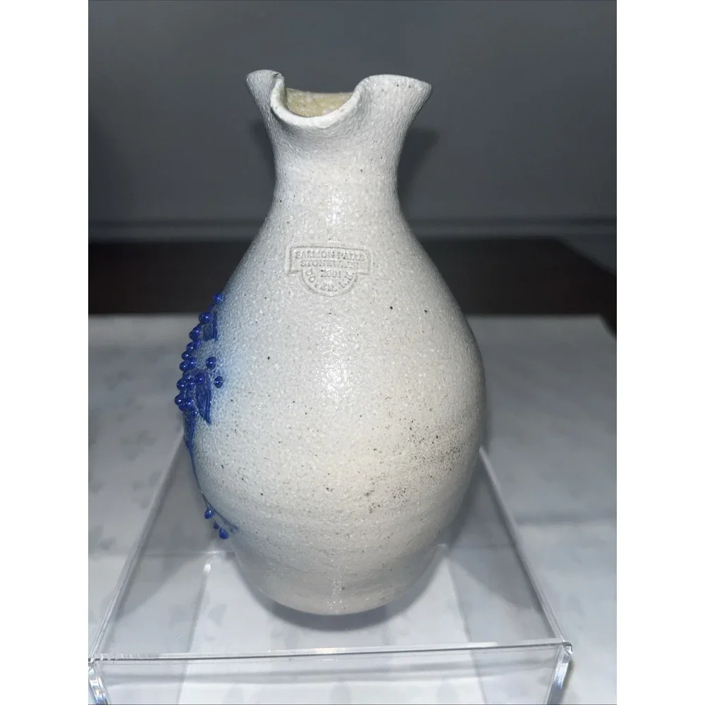 Vintage 2001 Salmon Falls Stoneware 6.5 Blueberry Pitcher - Dave Ernest Mark
